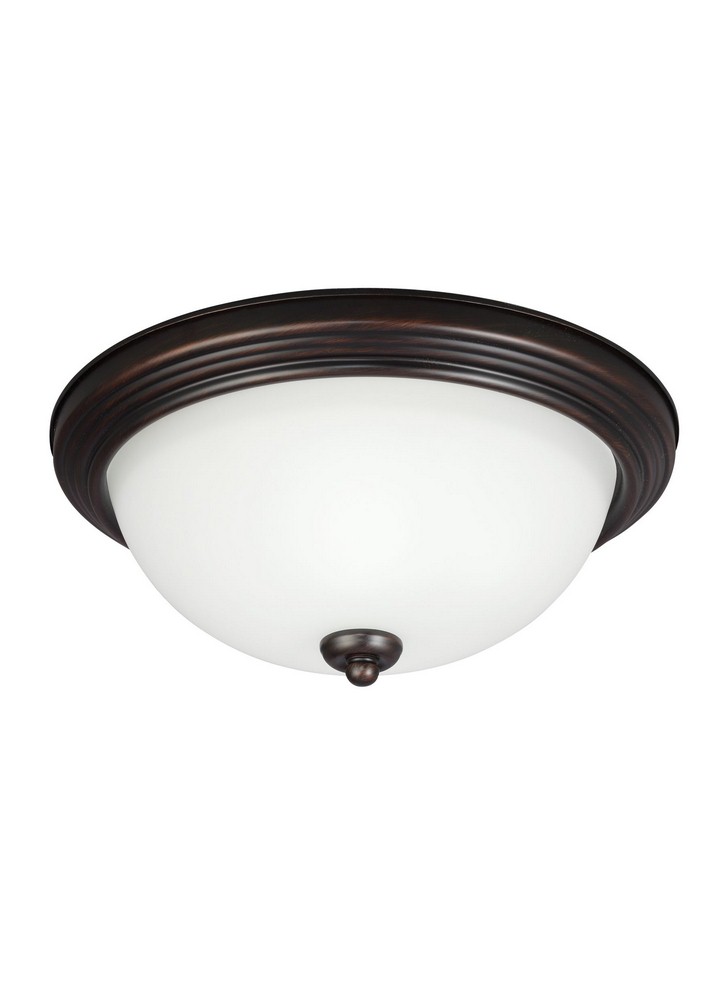 Sea Gull Lighting-77263-710-One Light Flush Mount in Transitional Style - 10.5 inches wide by 5.5 inches high Bronze Incandescent Bronze Finish with Amber Scavo Glass