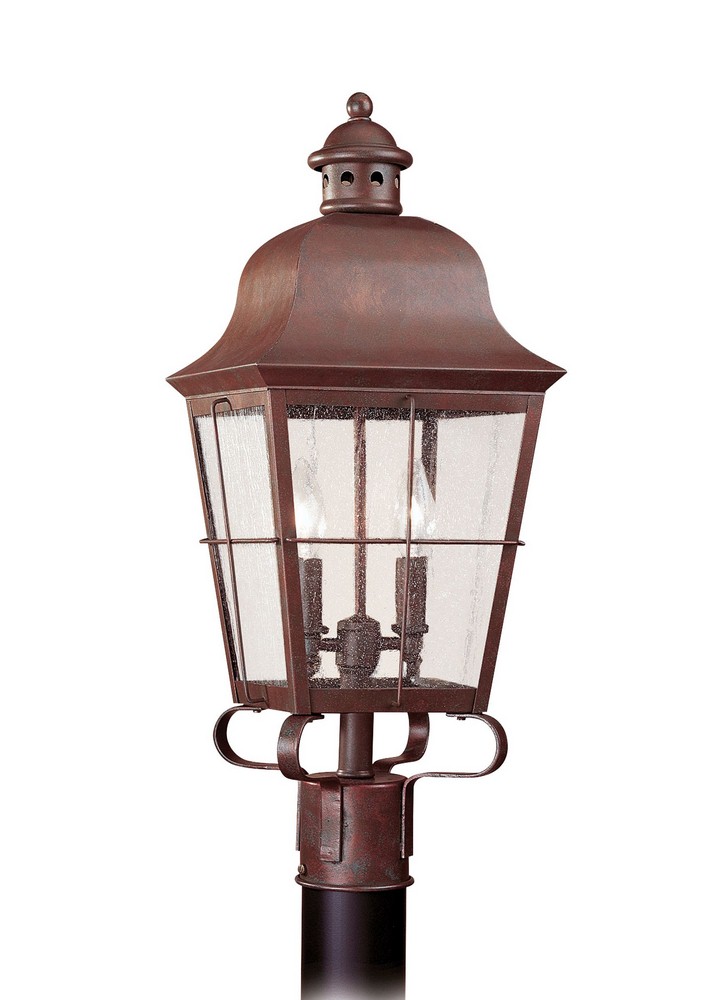 Sea Gull Lighting-8262EN-44-Two Light Outdoor Post Fixture in Traditional Style - 9.25 inches wide by 22.75 inches high Silver LED Weathered Copper