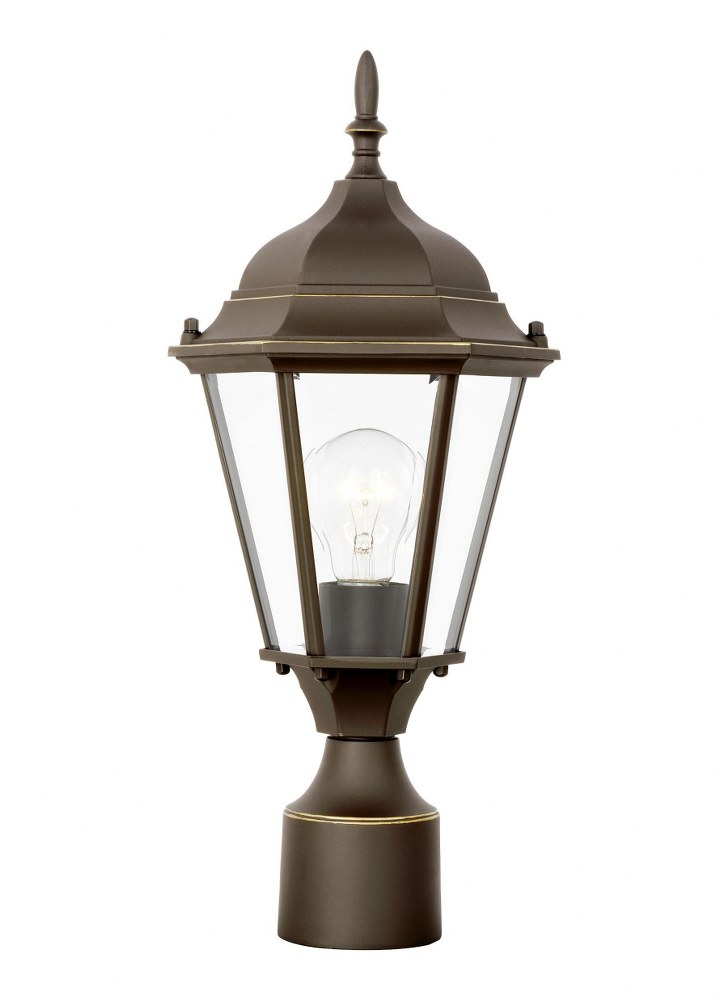 Sea Gull Lighting-82938-71-Bakersville - 1 Light Outdoor Post Lantern   Antique Bronze Finish with Clear Beveled Glass