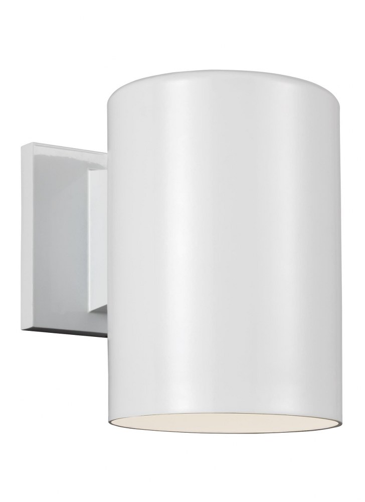 Sea Gull Lighting-8313801-15/T-Bullets - One Light Outdoor Wall Lantern in Transitional Style - 5.13 inches wide by 7.25 inches high White Incandescent Bronze Finish