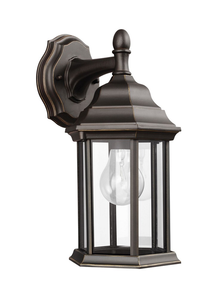 Sea Gull Lighting-8338701-71-Sevier - One Light Small Wall Lantern in Traditional Style - 6.5 inches wide by 12.5 inches high Antique Bronze Incandescent Antique Bronze Finish with Clear Glass