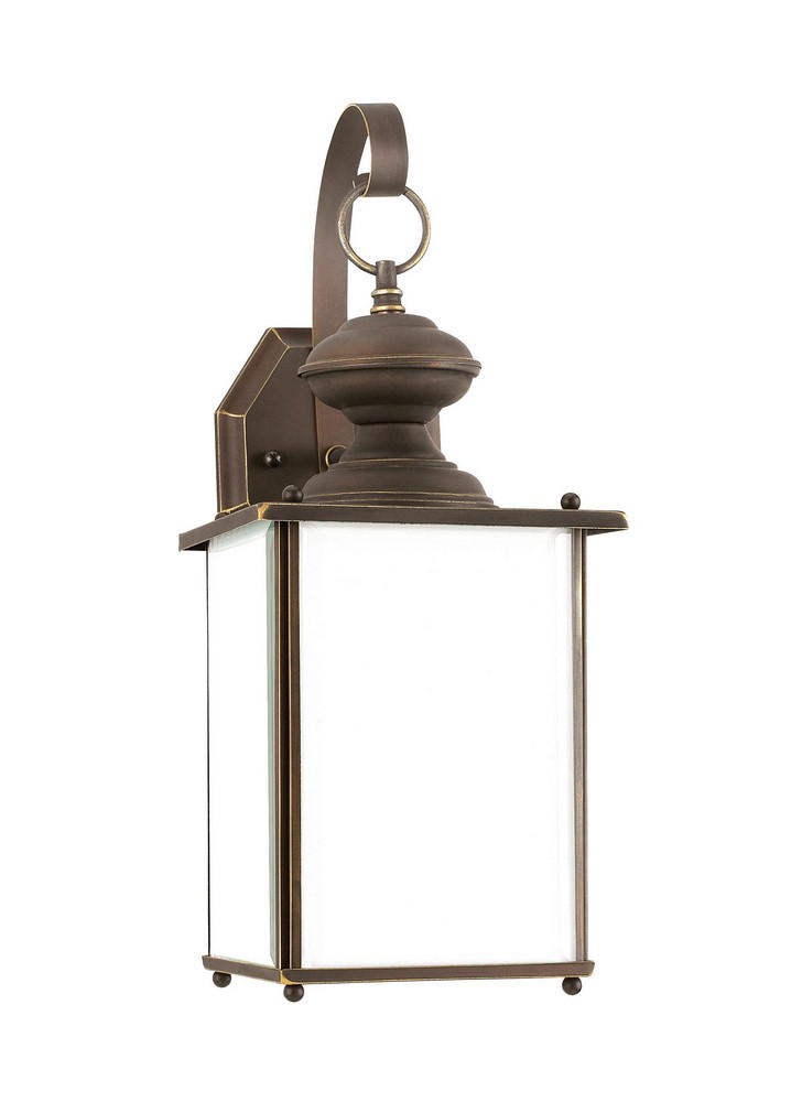 Antique Bronze Finish Sea Gull Lighting 8468-71 Jamestowne Two-Light Outdoor Wall Lantern with Clear Beveled Glass Panels 
