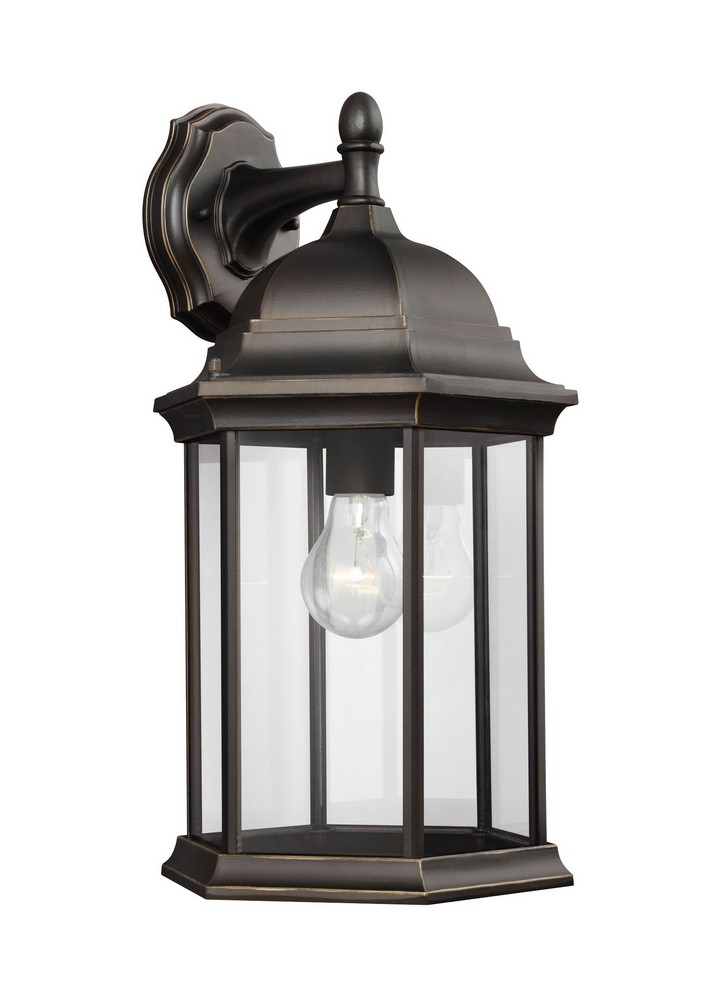 Sea Gull Lighting-8438701-71-Sevier - One Light Large Wall Lantern in Traditional Style - 9.38 inches wide by 18.75 inches high Antique Bronze Incandescent Antique Bronze Finish with Clear Glass