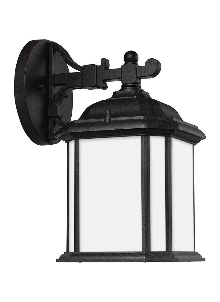 Sea Gull Lighting-84529-746-Kent - One Light Outdoor Wall Lantern in Traditional Style - 6.5 inches wide by 11.5 inches high Oxford Bronze Incandescent Oxford Bronze Finish with Satin Etched Glass