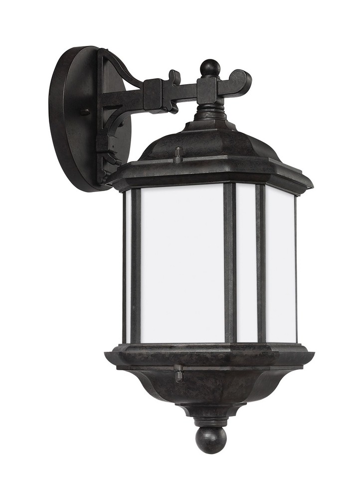 Sea Gull Lighting-84530-746-Kent - One Light Outdoor Wall Lantern in Traditional Style - 6.5 inches wide by 15 inches high Oxford Bronze Incandescent Oxford Bronze Finish with Satin Etched Glass