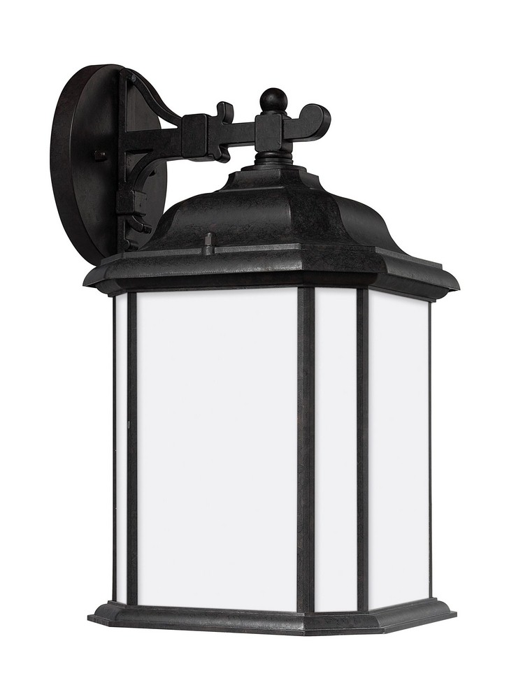 Sea Gull Lighting-84531-746-Kent - One Light Outdoor Wall Lantern in Traditional Style - 8.5 inches wide by 15 inches high Oxford Bronze Incandescent Oxford Bronze Finish with Satin Etched Glass