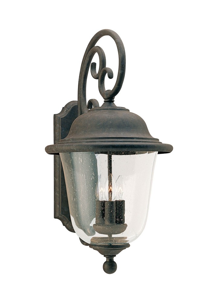 Sea Gull Lighting-8461EN-46-Three Light Outdoor Wall Fixture in Traditional Style - 12.25 inches wide by 23.5 inches high Oxidized Bronze LED Oxidized Brass