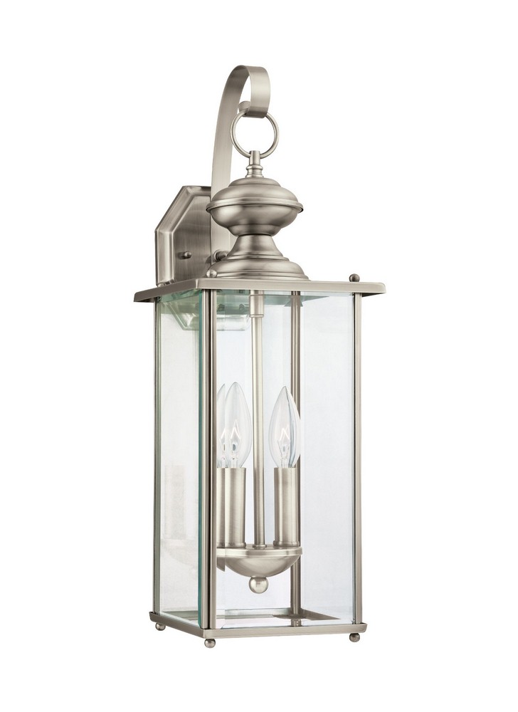 Sea Gull Lighting-8468EN-965-Two Light Outdoor Wall Fixture in Transitional Style - 7 inches wide by 20.25 inches high Antique Brushed Nickel LED Black