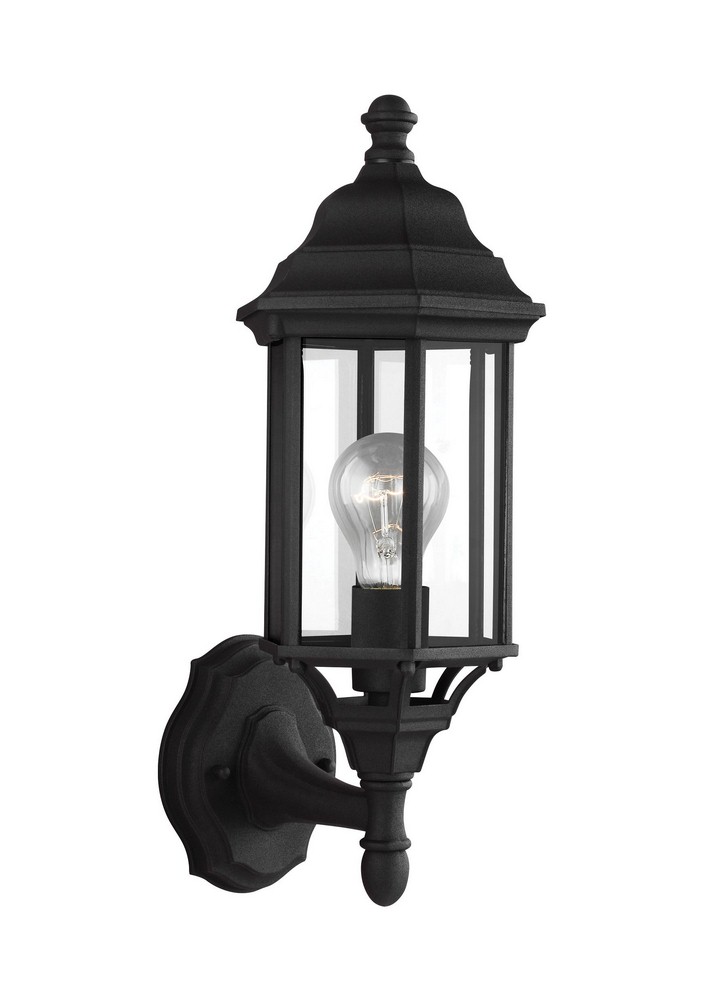 Sea Gull Lighting-8538701-12-Sevier - One Light Outdoor Small Wall Lantern in Traditional Style - 6.5 inches wide by 16.25 inches high Black Incandescent Antique Bronze Finish with Clear Glass