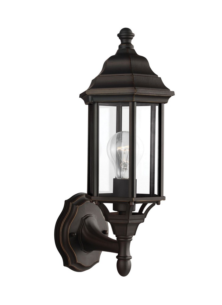 Sea Gull Lighting-8538701-71-Sevier - One Light Outdoor Small Wall Lantern in Traditional Style - 6.5 inches wide by 16.25 inches high Antique Bronze Incandescent Antique Bronze Finish with Clear Glas