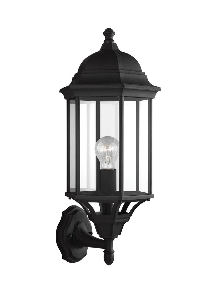 Sea Gull Lighting-8638701-12-Sevier - One Light Outdoor Large Wall Lantern in Traditional Style - 9.38 inches wide by 21.75 inches high Black Incandescent Antique Bronze Finish with Clear Glass