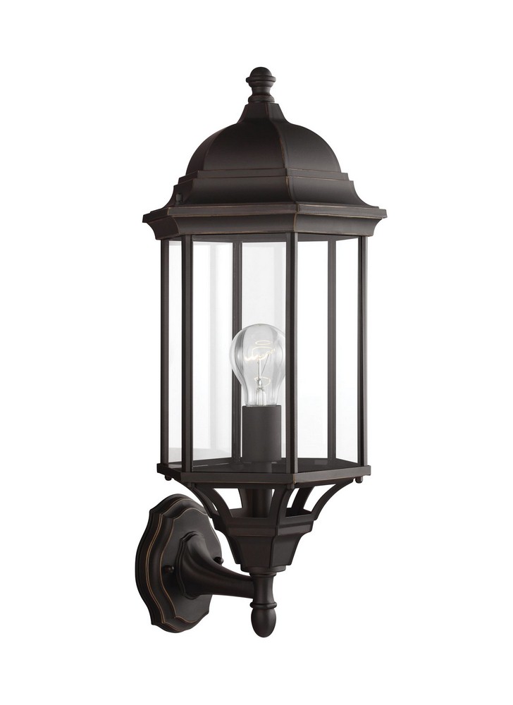 Sea Gull Lighting-8638701-71-Sevier - One Light Outdoor Large Wall Lantern in Traditional Style - 9.38 inches wide by 21.75 inches high Antique Bronze Incandescent Antique Bronze Finish with Clear Gla