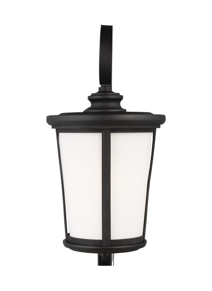 Sea Gull Lighting-8819301EN3-12-Eddington - 1 Light Extra Large Outdoor Wall Lantern - 12 inches wide by 24 inches high Black LED Black Finish with Cased Opal Etched Glass