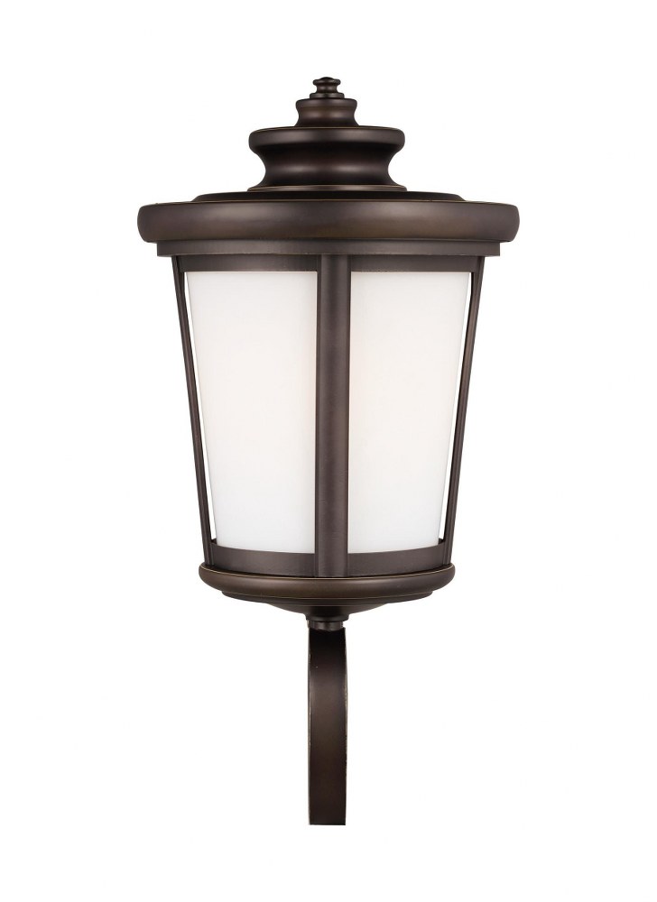 Sea Gull Lighting-8819401EN3-71-Eddington - 1 Light Large Outdoor Wall Lantern - 10 inches wide by 19.88 inches high Antique Bronze LED Black Finish with Cased Opal Etched Glass