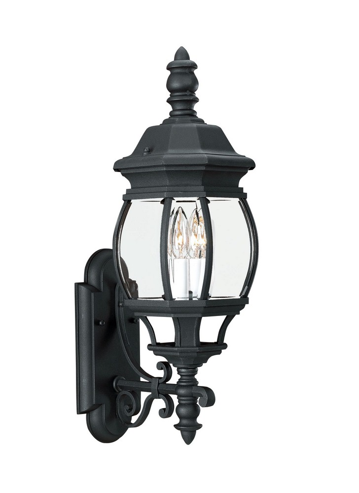 Sea Gull Lighting-88201EN-12-Wynfield - Two Light Outdoor Wall Mount Black LED Black Finish with Clear Beveled Glass