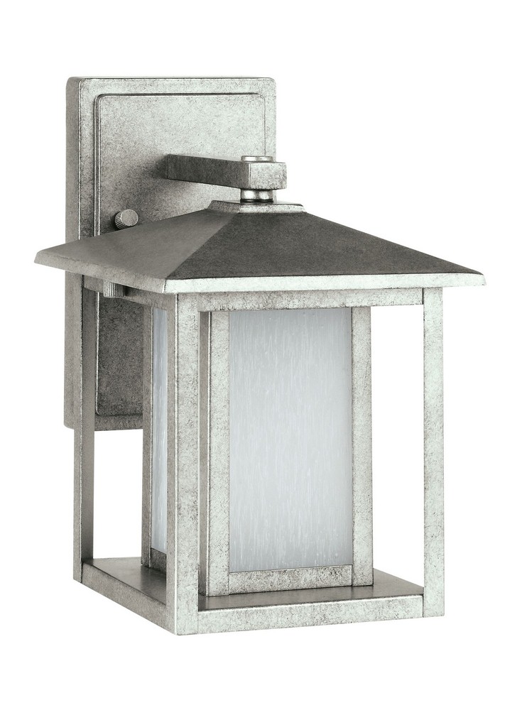 Sea Gull Lighting-89029-57-Hunnington - 60W One Light Outdoor Wall Lantern in Contemporary Style - 7 inches wide by 11 inches high Weathered Pewter Incandescent Weathered Pewter Finish with Etched See