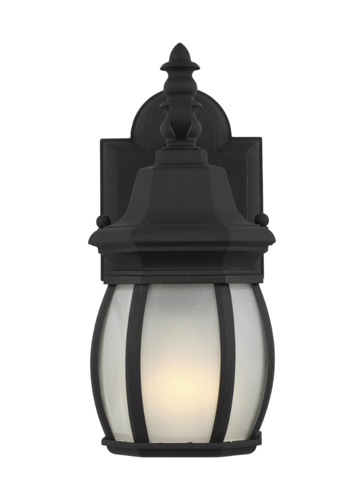 Sea Gull Lighting-89104EN3-12-Wynfield - 1 Light Small Outdoor Wall Lantern Black LED Black Finish With Frosted Glass