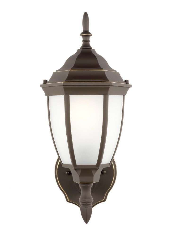 Sea Gull Lighting-89940EN3-71-Bakersville - 15.5 Inch 9.3W 1 LED Outdoor Wall Lantern   Antique Bronze Finish with Satin Etched Glass