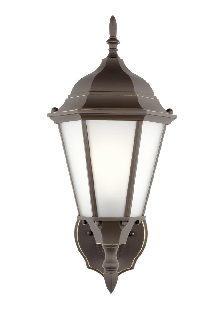 Sea Gull Lighting-89941-71-Bakersville - 1 Light Outdoor Wall Lantern   Antique Bronze Finish with Satin Etched Glass