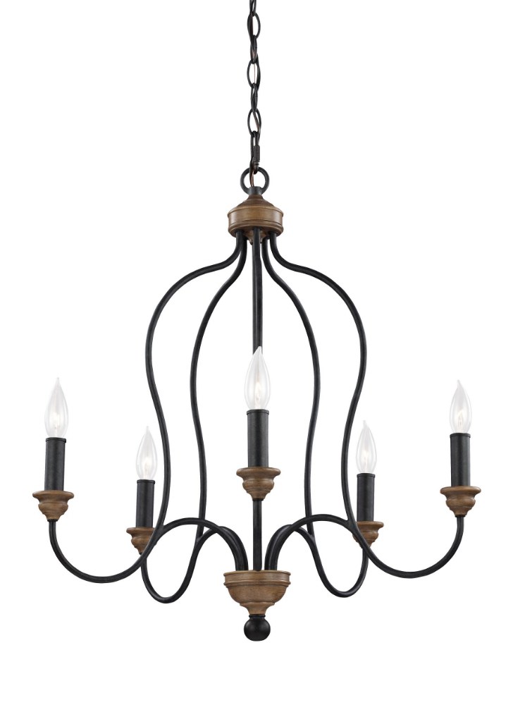 Sea Gull Lighting-F2998EN/5DWZ/WO-Hartsville - 25.5 Inch 17.5W 5 LED Chandelier   Hartsville - 25.5 Inch 17.5W 5 LED Chandelier