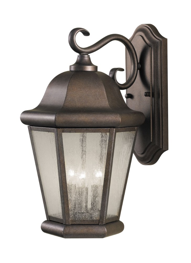 Sea Gull Lighting-OL5902EN/CB-Martinsville - Three Light Outdoor Wall Lantern Corinthian Bronze LED Corinthian Bronze Finish with Clear Seeded Glass