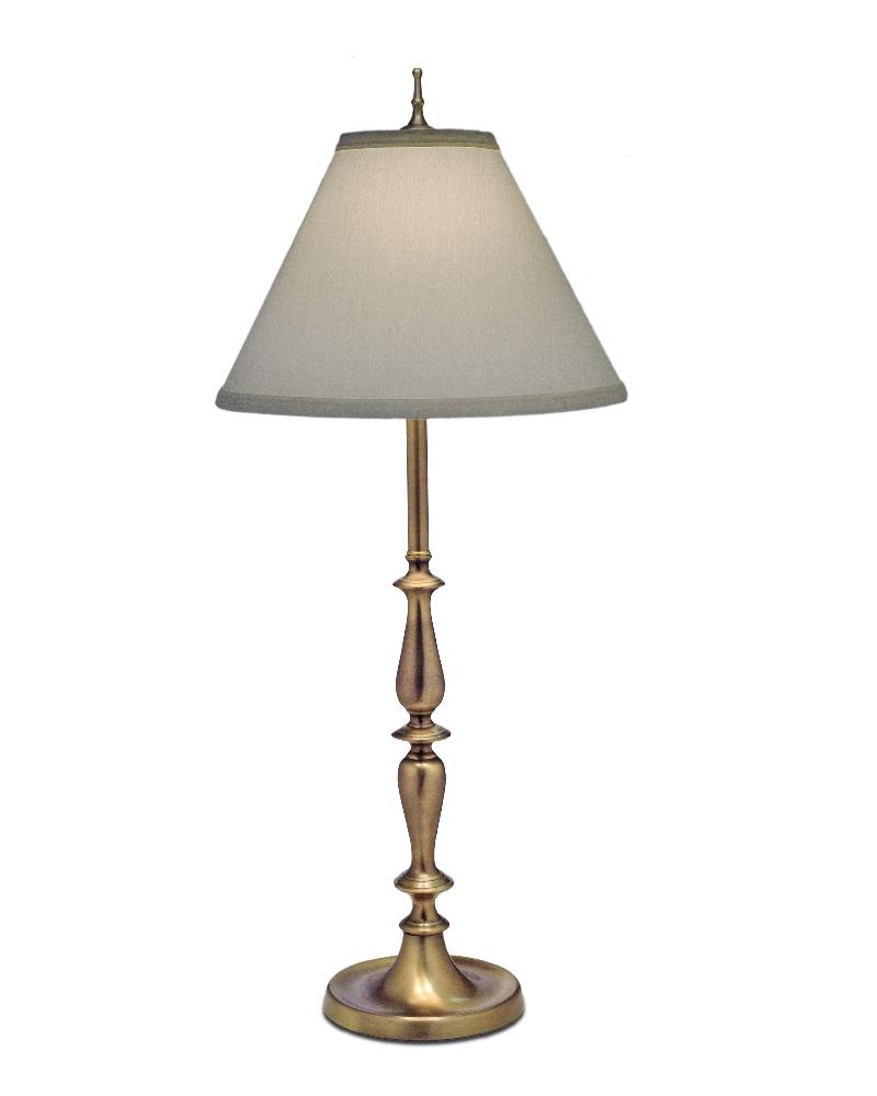 Stiffel-BL-2122-A075-AB-One Light Buffet Lamp   Antique Brass Finish with Ivory Shadow Shade