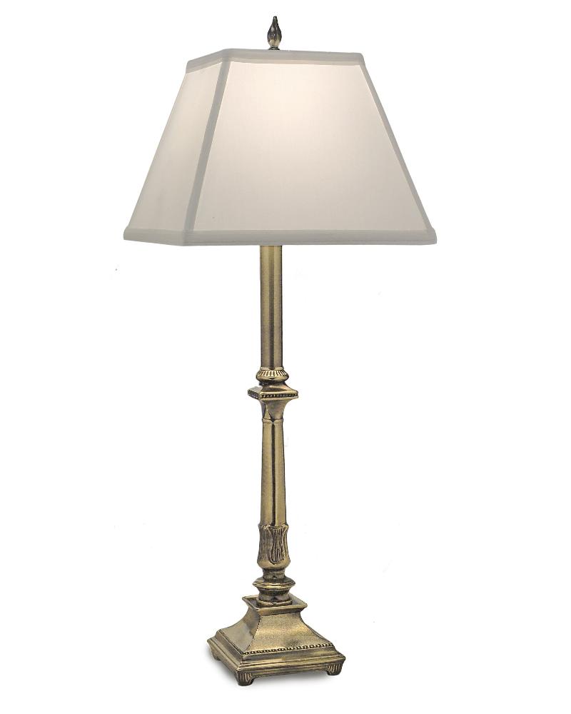 Stiffel-BL-6682-6683-BB-One Light Buffet Lamp   Burnished Brass Finish with Oyster Silksheen Shade