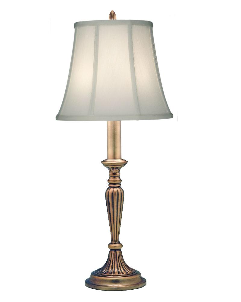 Stiffel-BL-6709-AB-One Light Buffet Lamp   Antique Brass Finish with Ivory Shadow Shade