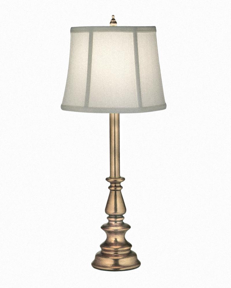 Stiffel-BL-AC9637-AB-One Light Buffet Lamp   Aged Brass Finish with Ivory Shadow Shade