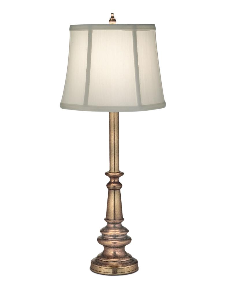 Stiffel-BL-AC9639-AB-One Light Buffet Lamp   Aged Brass Finish with Ivory Shadow Shade