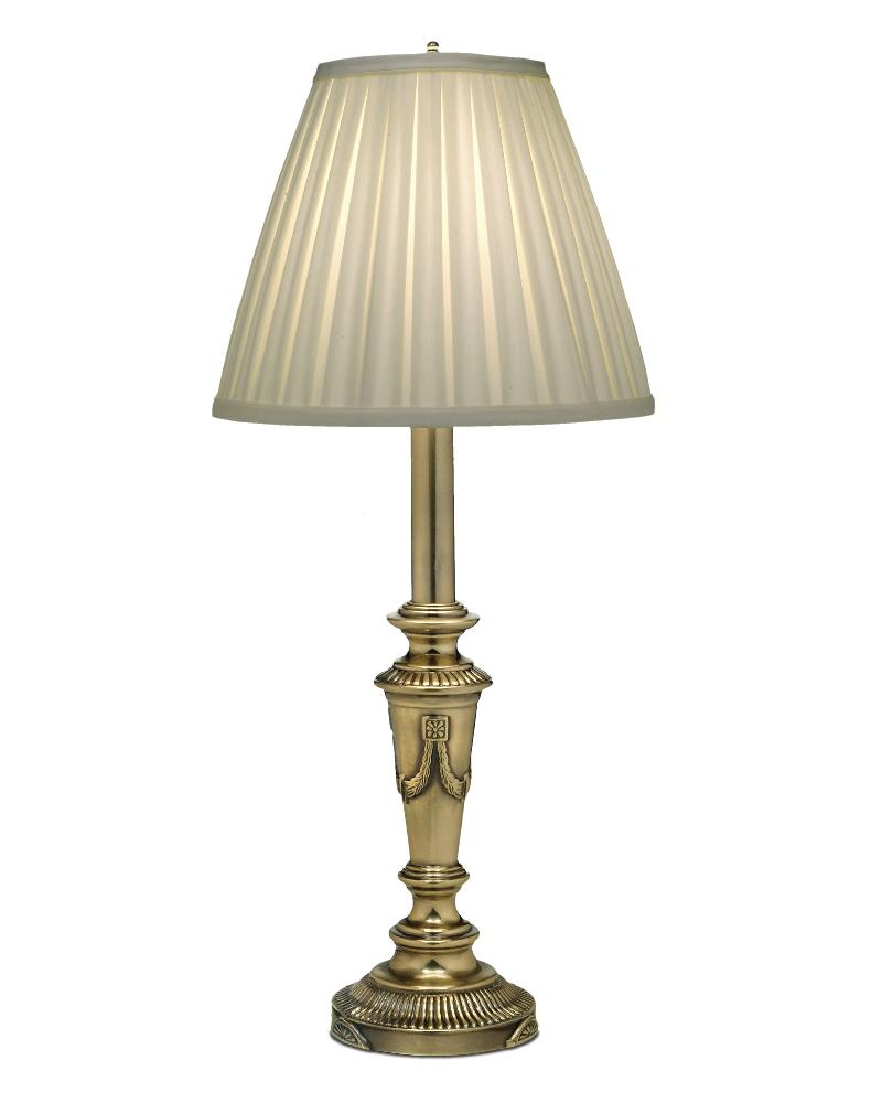 Stiffel-BL-N7700-BB-One Light Buffet Lamp   Burnished Brass Finish with Ivory Shadow Shade