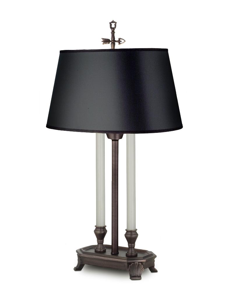 Stiffel-DL-6658-6689-AOB-One Light Desk Lamp   Antique Old Bronze Finish with Black Opaque/Gold Foil Shade