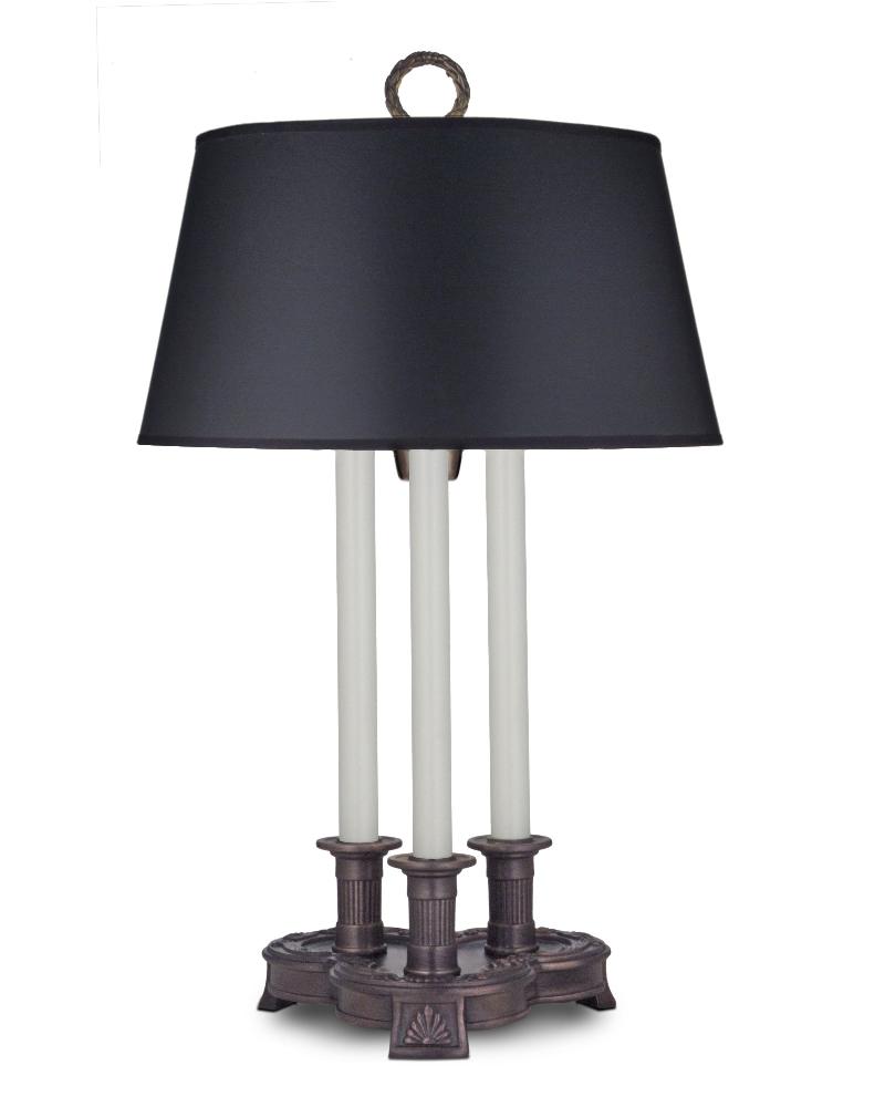 Stiffel-DL-N7701-N7702-AOB-One Light Desk Lamp   Antique Old Bronze Finish with Black Opaque/Gold Foil Shade