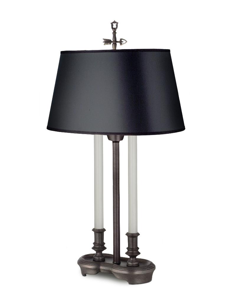 Stiffel-DL-N7932-N2410-AOB-One Light Desk Lamp   Burnished Brass Finish with Black Opaque/Gold Foil Shade