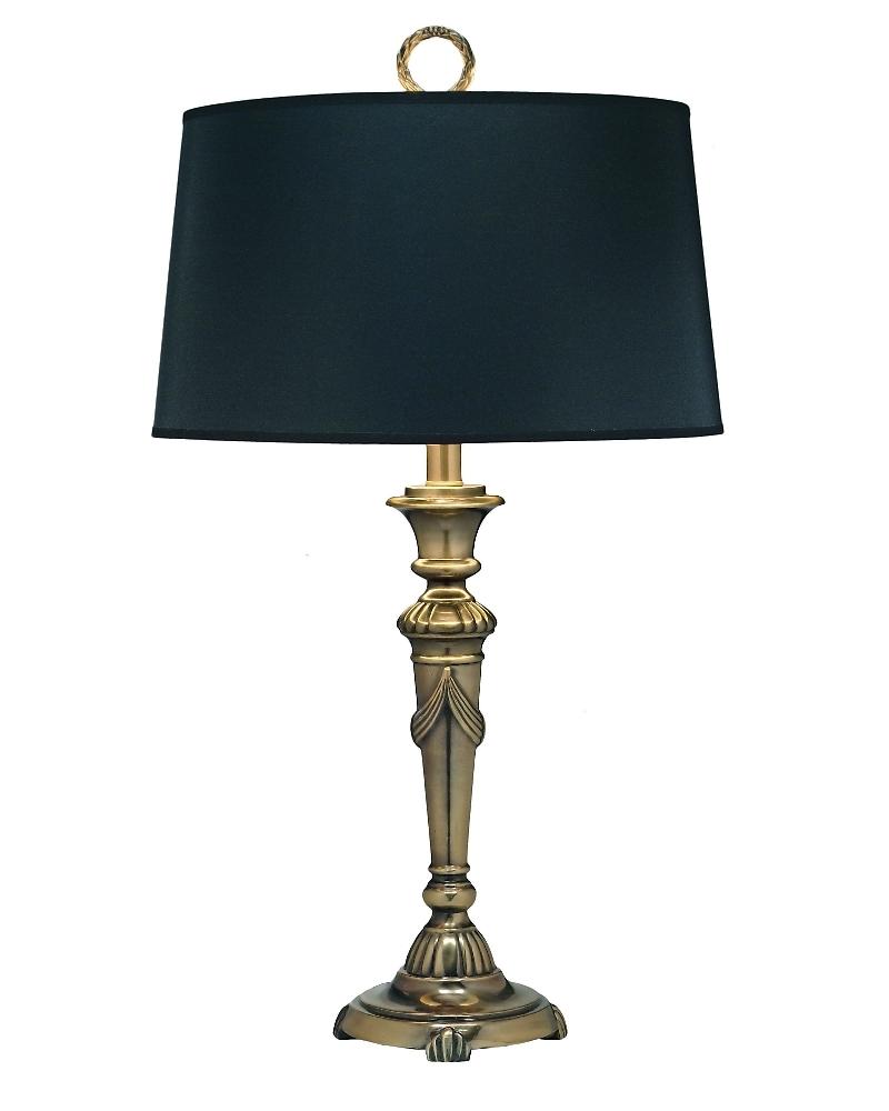 Stiffel-DL-N8090-BB-One Light Desk Lamp   Burnished Brass Finish with Black Opaque/Gold Foil Shade