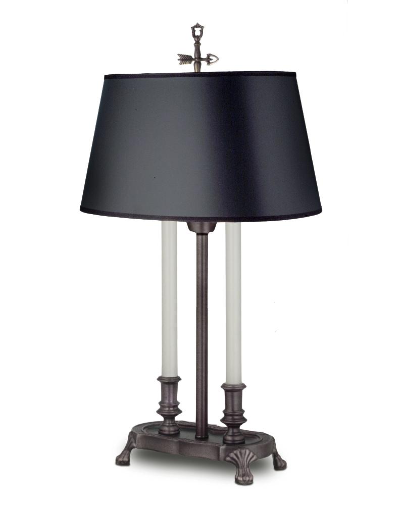 Stiffel-DL-N8337-N2410-AOB-One Light Desk Lamp   Antique Old Bronze Finish with Black Opaque/Gold Foil Shade