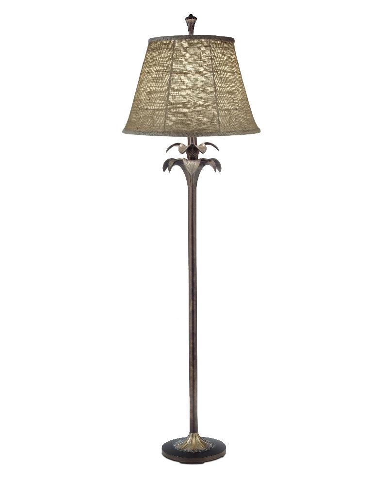 Stiffel-FL-6714-6716-BOM-One Light Floor Lamp   Bombay Brass Finish with Natural Burlap Shade