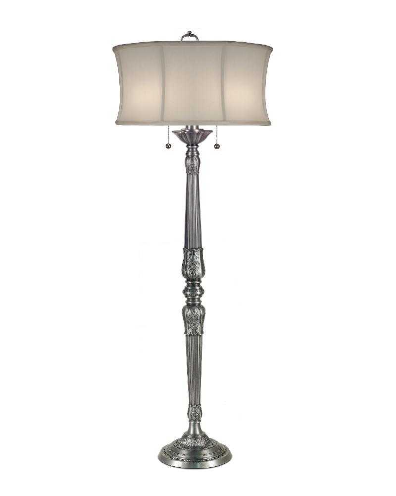 Stiffel-FL-6720-6719-PW-One Light Floor Lamp   Pewter Finish with Off White Camelot Shade