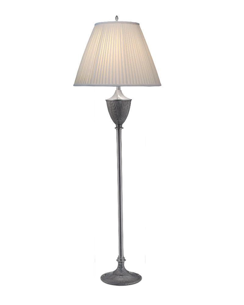 Stiffel-FL-A966-A967-PW-One Light Floor Lamp   Pewter Finish with Off White Camelot Side Plea Shade