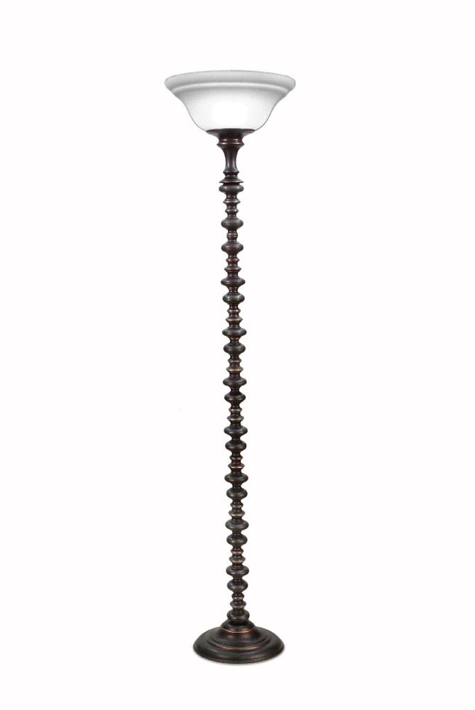 Stiffel-TCH-1320-A584-OB-One Light Torchierre Lamp   Oxidized Bronze Finish with Opal Glass