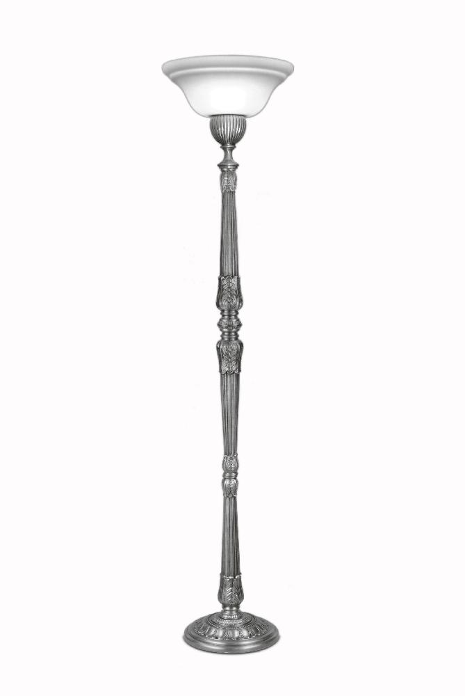 Stiffel-TCH-AC8697-6719-PW-One Light Torchierre Lamp   Pewter Finish with Opal Glass