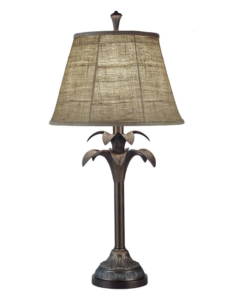 Stiffel-TL-5870-6716-BOM-One Light Table Lamp   Bombay Bronze Finish with Natural Burlap Shade