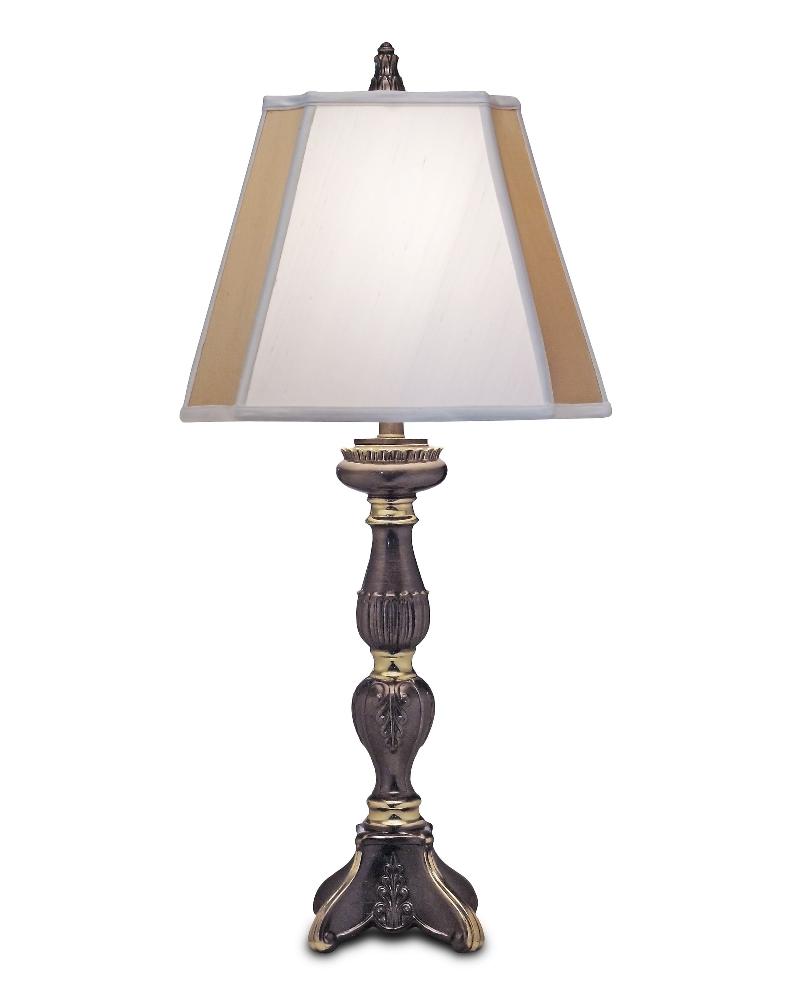 Stiffel-TL-6721-RB-One Light Table Lamp   Roman Bronze Finish with Off White/Tan Silk Shade