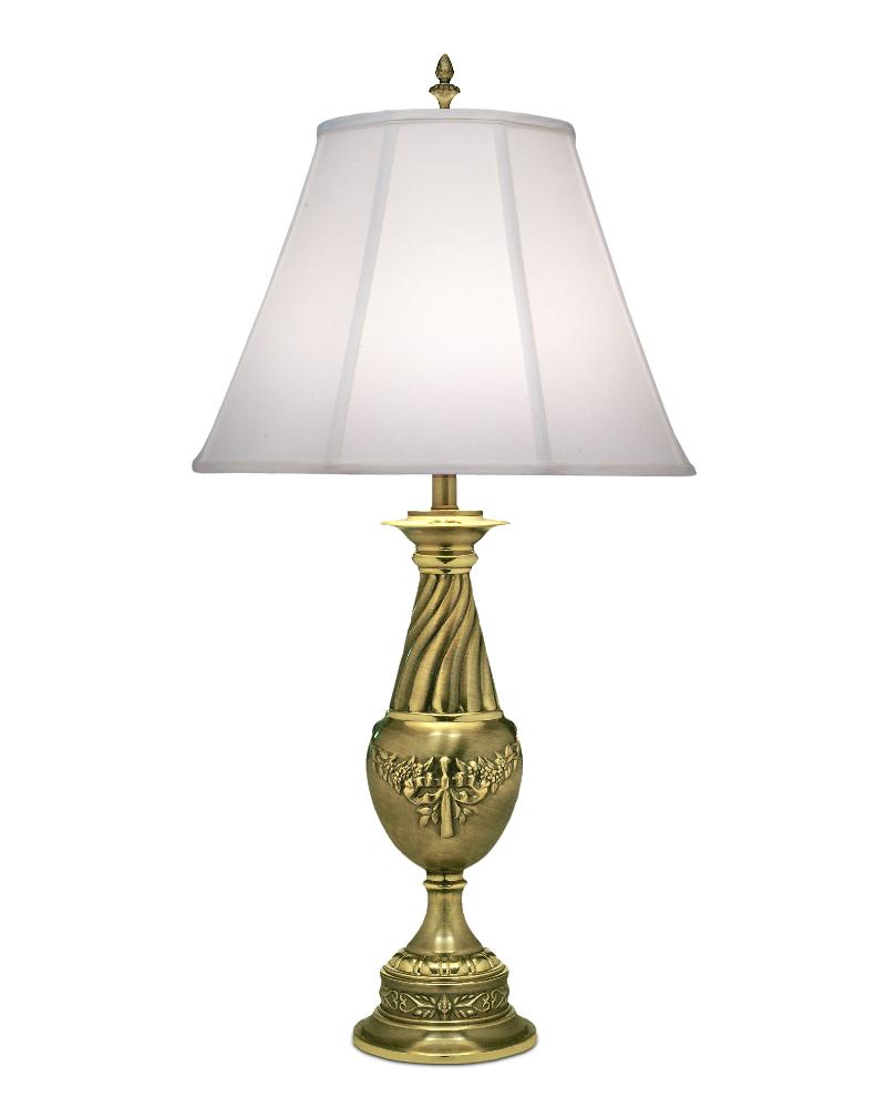 Stiffel-TL-6724-FLO-One Light Table Lamp   Florentine Finish with Off White Shadow Shade
