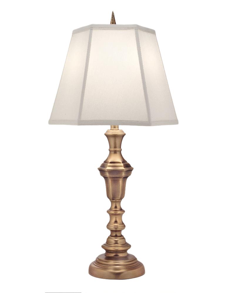 Stiffel-TL-A589-A792-AB-One Light Table Lamp   Antique Brass Finish with Ivory Shadow Shade