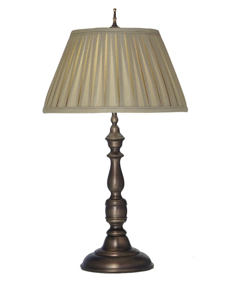 Stiffel-TL-AC9616-AC9879-AOB-One Light Table Lamp   Antique Old Bronze Finish with Croissant Silksheen Shade