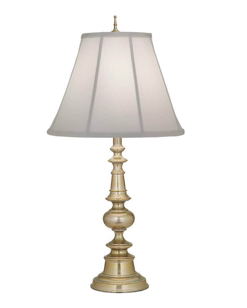 Stiffel-TL-N4554-N4555-MS-One Light Table Lamp   Milano Silver Finish with Oyster Silksheen Shade