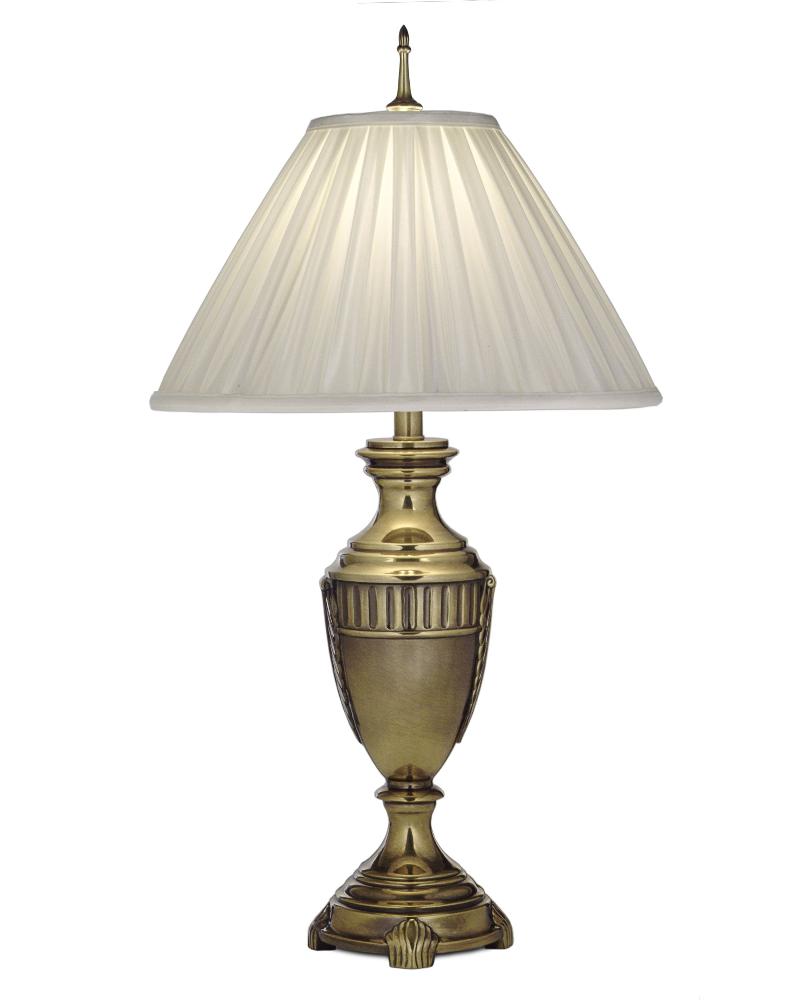 Stiffel-TL-N7903-BB-One Light Table Lamp   Burnished Brass Finish with Oyster Silksheen Shade