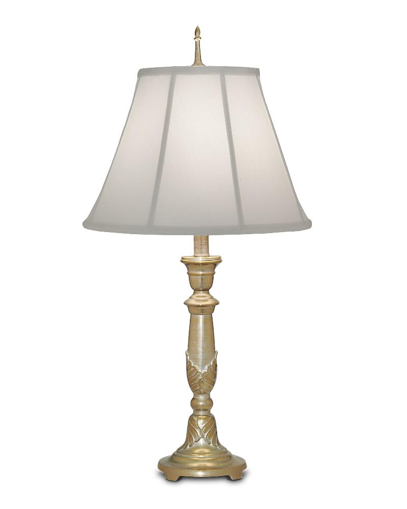 Stiffel-TL-N8047-MS-One Light Table Lamp   Milano Silver Finish with Oyster Silksheen Shade