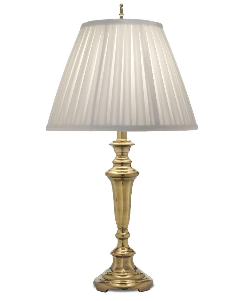 Stiffel-TL-N8055-BB-One Light Table Lamp   Burnished Brass Finish with Oyster Silksheen Box Pleat Shade